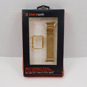 Blackweb Replacement Band Magnetic Clasp Color-Match Case for Apple Watch 38MM